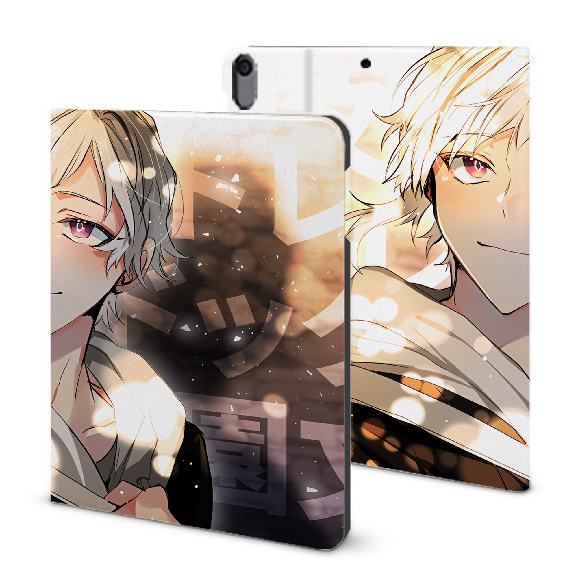 （画像用） 文豪ストレイドッグス Bungo Stray Dogs IPad ケース ブック型 PUレザー TPU 耐衝撃 軽量 薄型 ペン収納なし 全面保護 IPad 各モデル対応